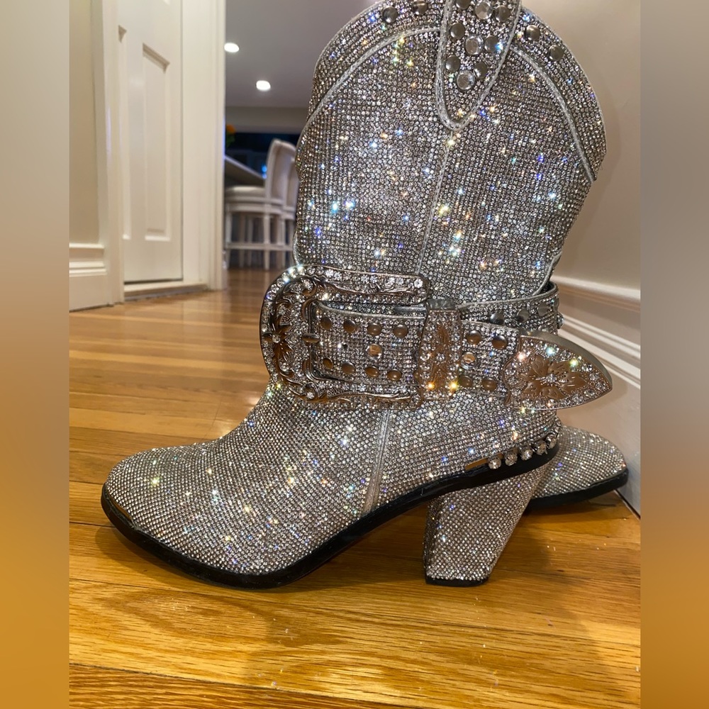 Dolls Kill Icy Sheriff Rhinestone Boots